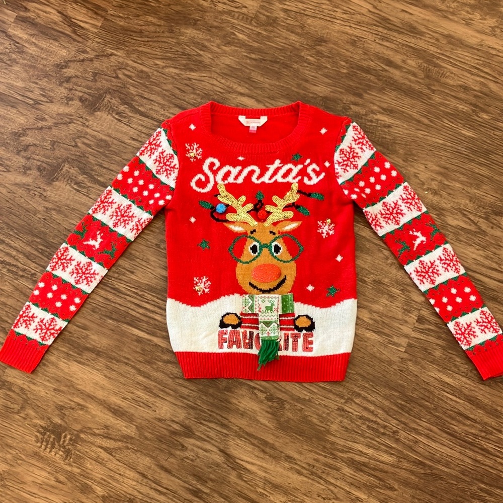 No Boundaries Red Santa's Favorite Sweater